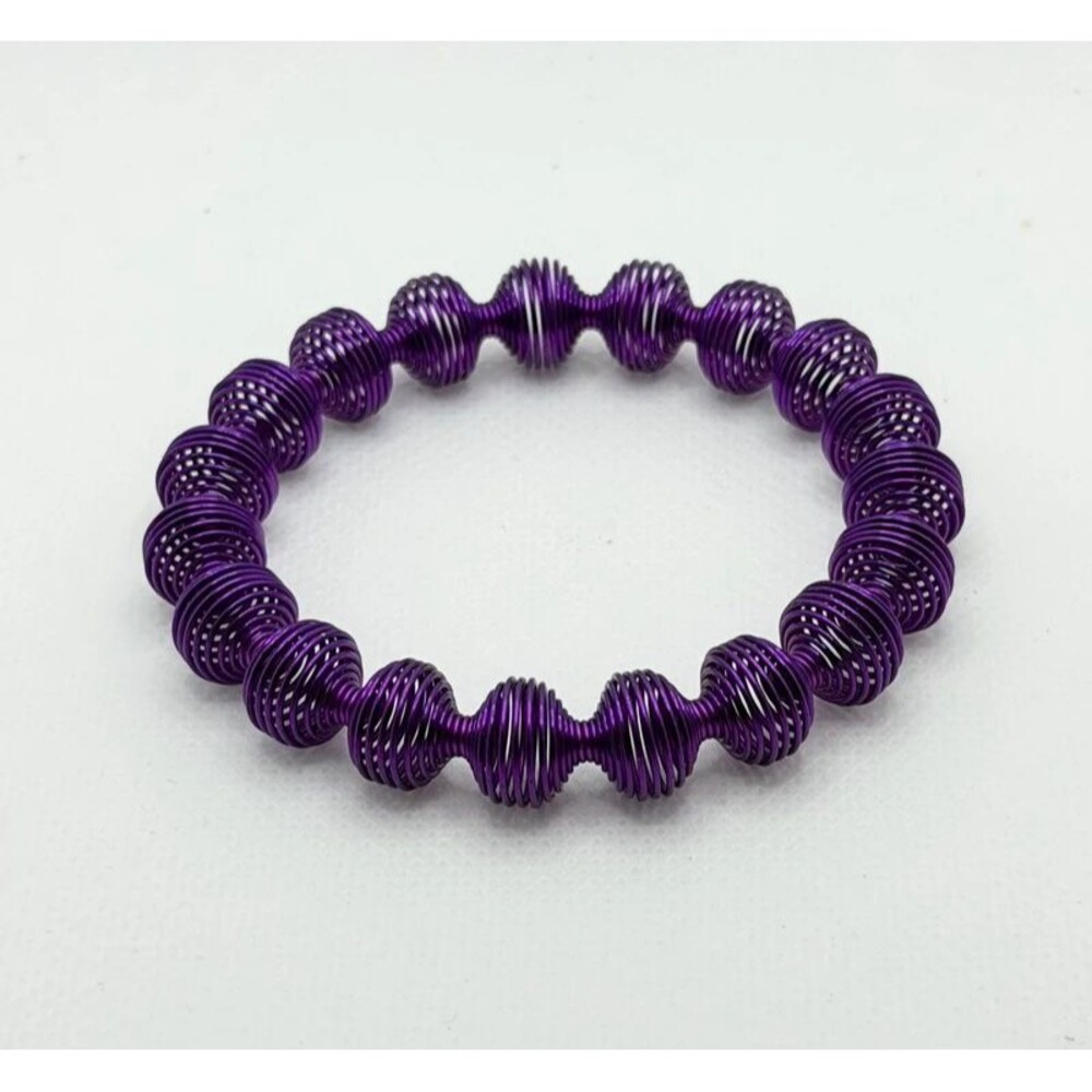 Fun Purple Wire Coil Stretch Bracelet